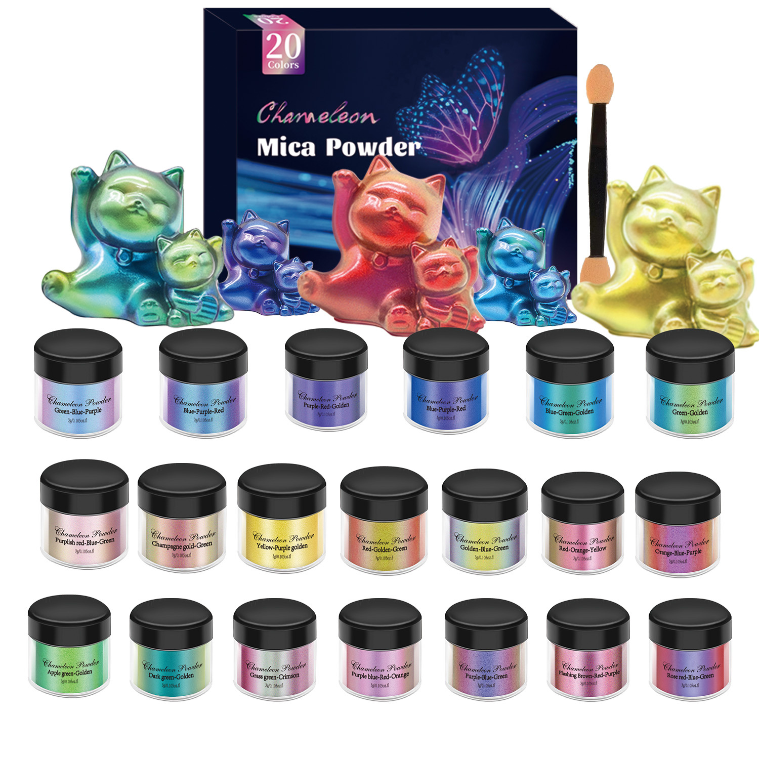 10/20pcs Mirror Chameleons Pig - Glitter Powder Resin review and price