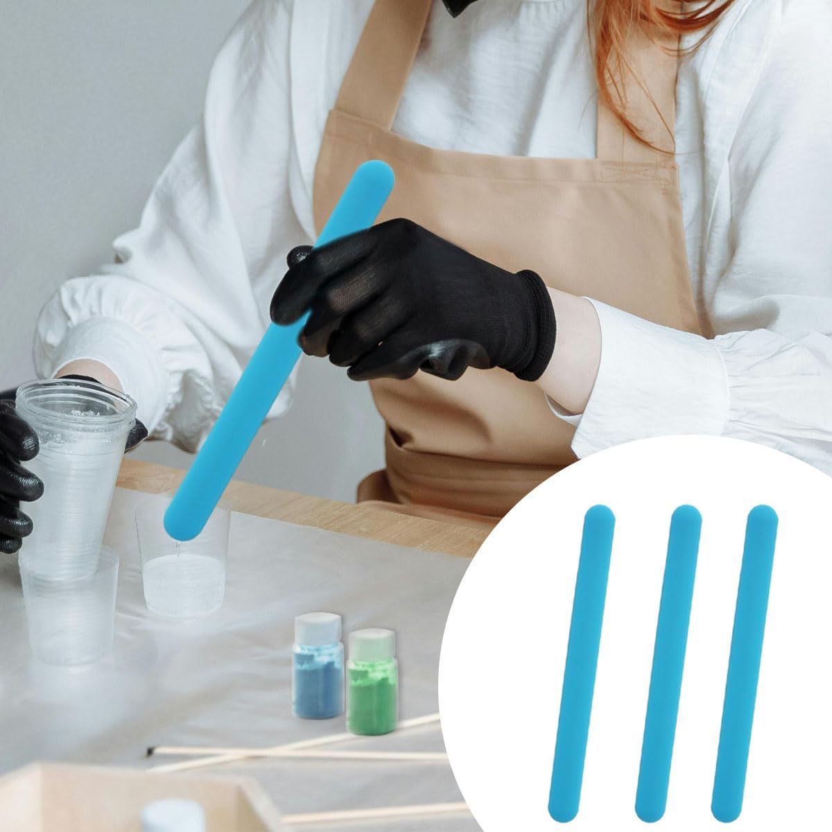 4PCS Silicone Stir Sticks, Reu - Glitter Powder Resin review and price